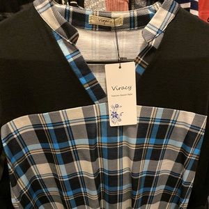 Black and plaid top; new with tags never worn